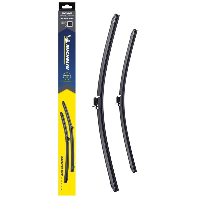 MICHELIN essuie-glaces Multi Fit Set MF5555, lame plate, 550 mm, 2 pièces avec adaptateur